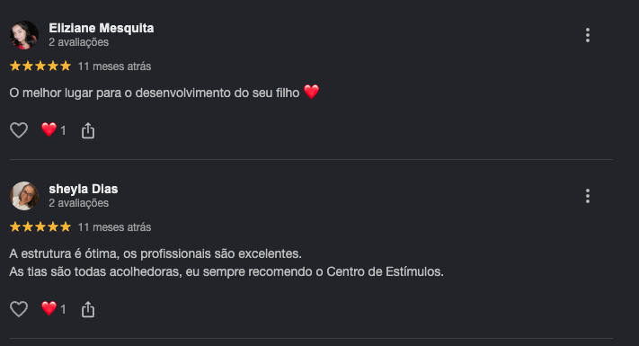 Avaliação 4 no Google