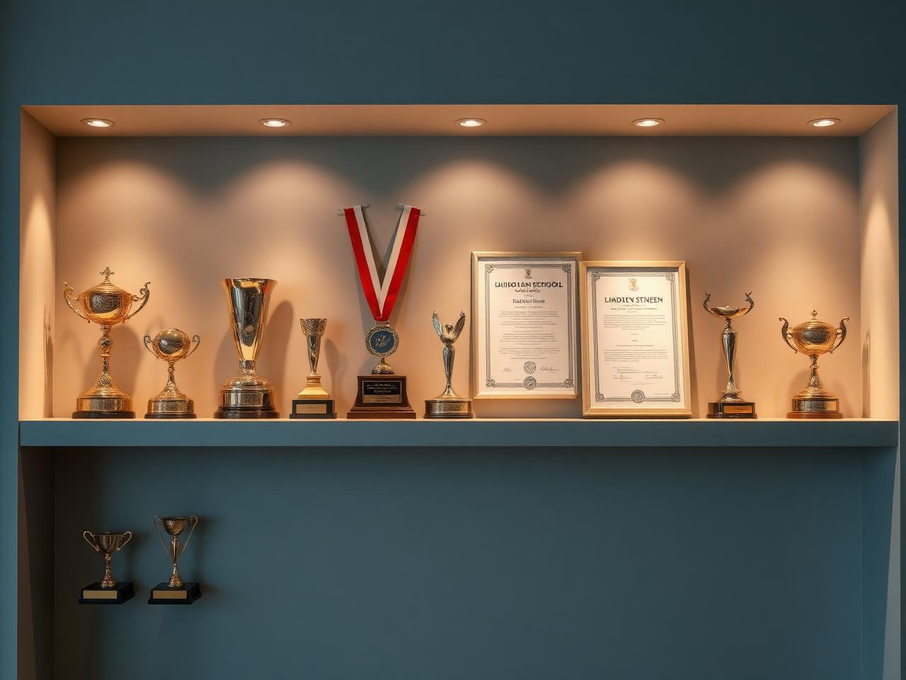 Troféus e certificados